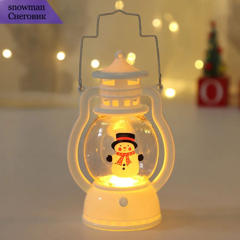 Mini Santa & Snowman LED Lantern