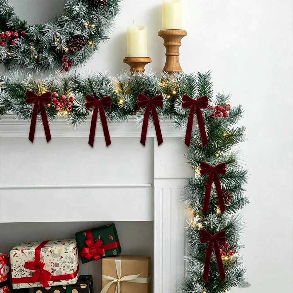 Velvet Bow Tree Ornaments
