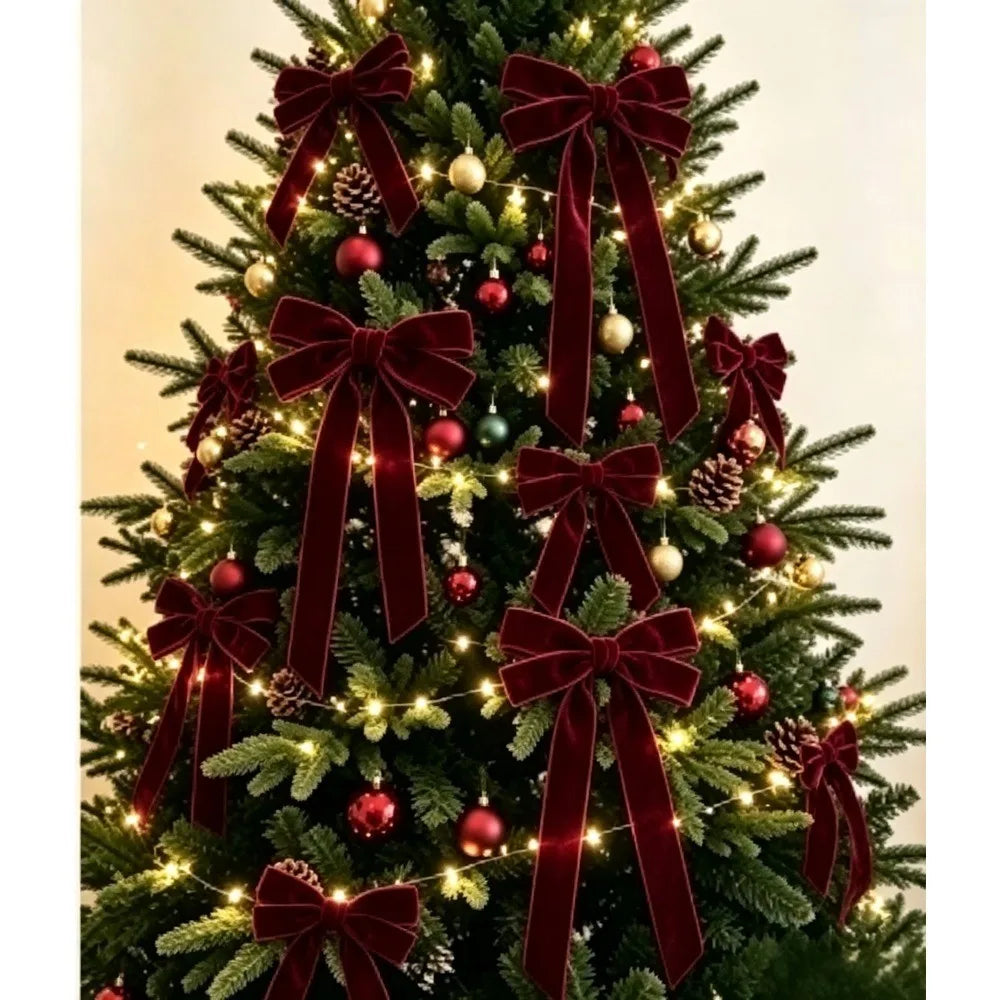Velvet Bow Tree Ornaments