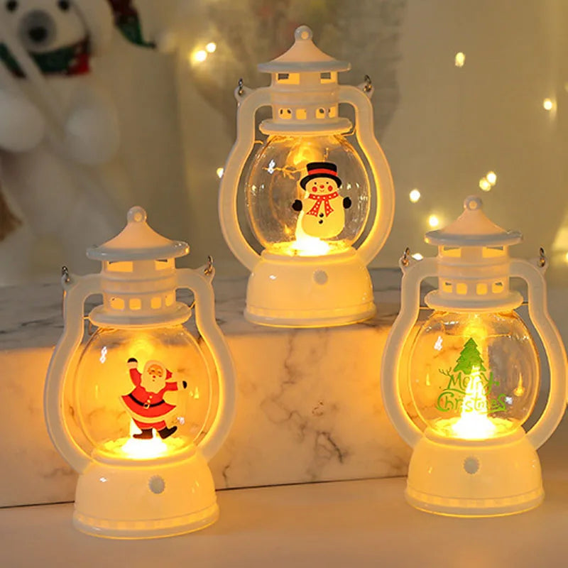 Mini Santa & Snowman LED Lantern