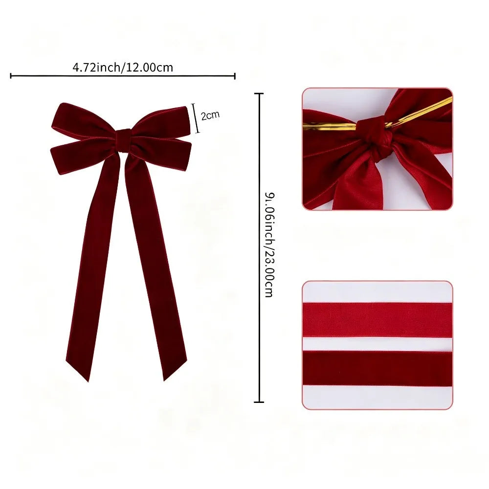 Velvet Bow Tree Ornaments