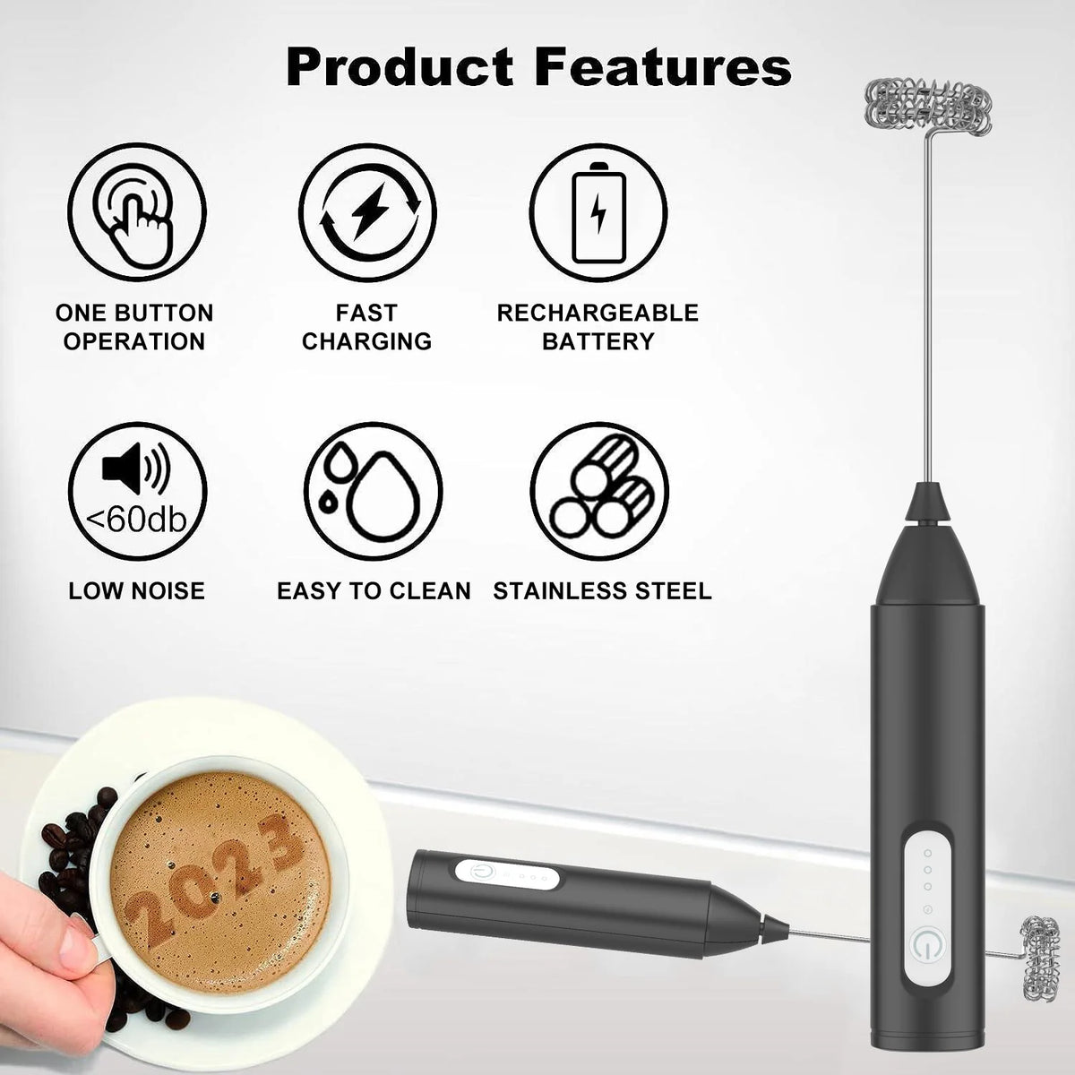 Rechargeable Milk Frother