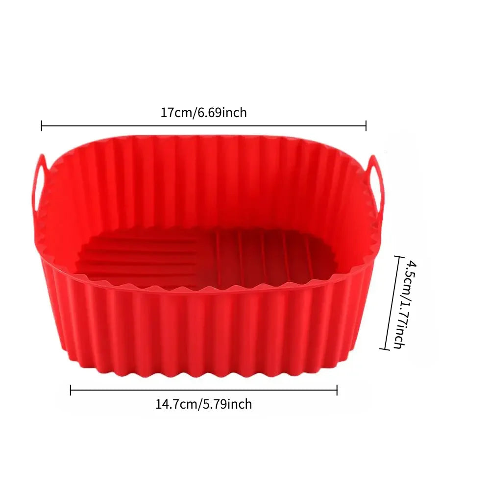 Silicone Air Fryer Basket Liner, Deep Square