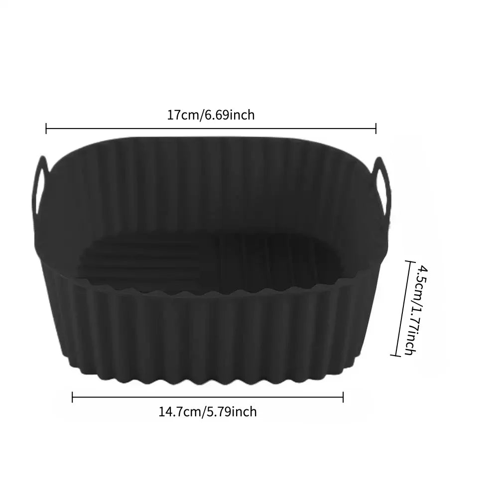 Silicone Air Fryer Basket Liner, Deep Square