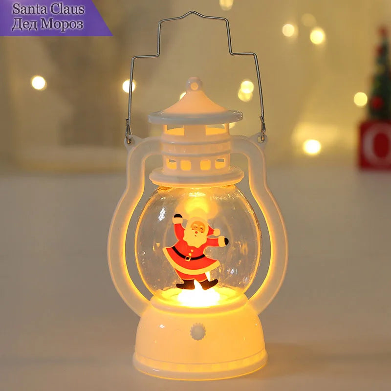 Mini Santa & Snowman LED Lantern