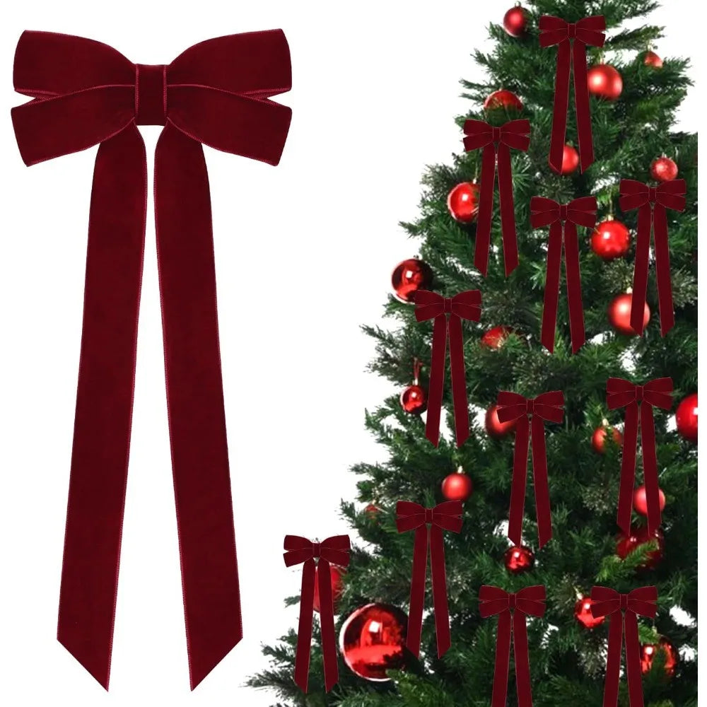 Velvet Bow Tree Ornaments