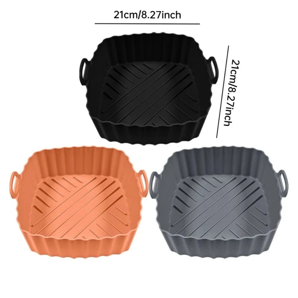 Silicone Air Fryer Basket Liner, Deep Square
