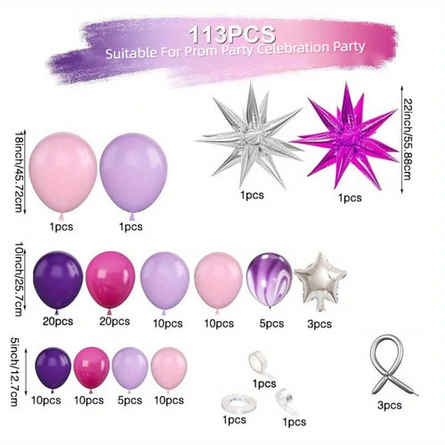 Balloon Garland Arch Kit, 113 Pieces