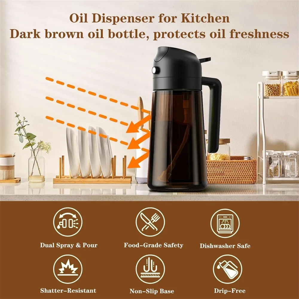 2-in-1 Glass Oil Sprayer & Pourer